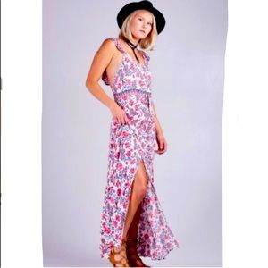 🌸COTTON CANDY LA FLORAL RUFFLE MAXI DRESS SIZE S